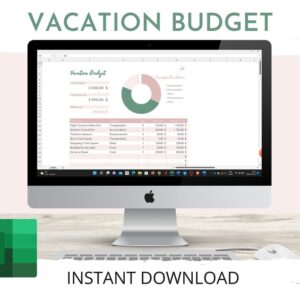 Vacation Budget | Travel Planner | Budget Spreadsheet | Holiday Budget Excel | Travel Planning Tool | Excel Spreadsheet