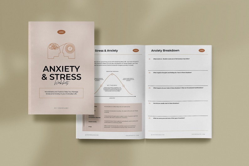 COACH Stress and Anxiety Worksheets / Coaching Tools / Brandable Coaching Templates COACH Stress and Anxiety Worksheets / Coaching Tools / Brandable Coaching Templates - Image 3