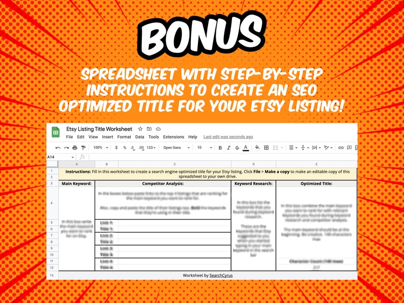 SEO Guide, Listing Self Help Checklist & DIY Title Writing Worksheet, Keyword Optimization Planner, Tutorial, and Handbook for Sellers SEO Guide, Listing Self Help Checklist & DIY Title Writing Worksheet, Keyword Optimization Planner, Tutorial, and Handbook for Sellers - Image 3