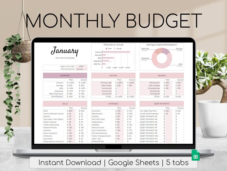 Monthly Budget Spreadsheet | Blush Pink Palette | Simple Annual Budget | Personal Finances | Easy Google Sheets | Financial Planner Easy Monthly Budget Spreadsheet | Blush Pink Palette | Simple Annual Budget | Personal Finances | Easy Google Sheets | Financial Planner Easy