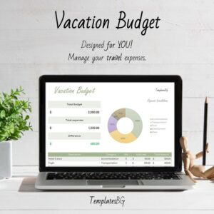 Vacation Budget Spreadsheet: Excel Spreadsheet Template for Travelers - Budget Log, Expense Tracker, Trip Planner & Holiday Spreadsheet