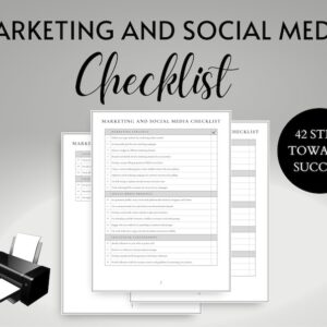 Printable Marketing And Social Media Checklist For E-Commerce Businesses, Guide To Content Creation, Brand Building, Analytics And More