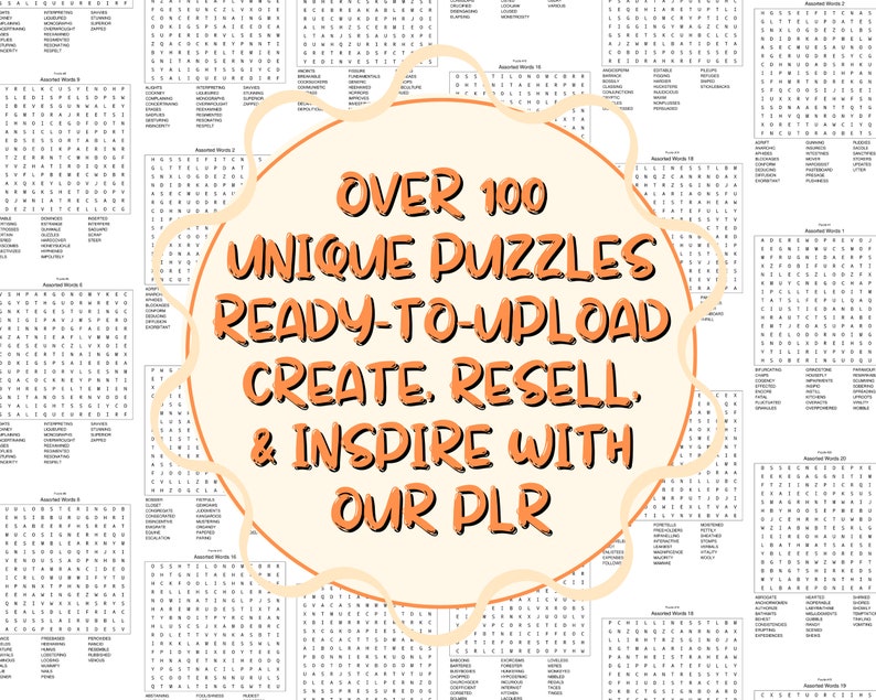 PLR Word Search Sheets Pack of 200 Puzzles Resellable Wordsearch Activity Books with Private Label Rights for Resell Make Your Own Book PLR Word Search Sheets Pack of 200 Puzzles Resellable Wordsearch Activity Books with Private Label Rights for Resell Make Your Own Book - Image 3