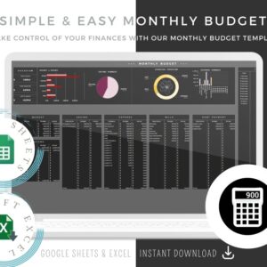 Monthly Planner, Monthly Budget Spreadsheet - Pastel | Google Sheets Budget Template, Monthly Budget Template, Excel Financial Planner