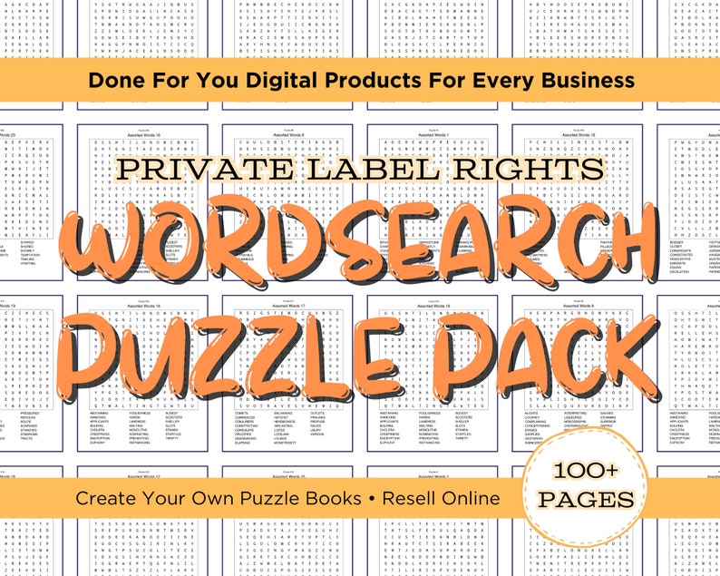 PLR Word Search Sheets Pack of 200 Puzzles Resellable Wordsearch Activity Books with Private Label Rights for Resell Make Your Own Book PLR Word Search Sheets Pack of 200 Puzzles Resellable Wordsearch Activity Books with Private Label Rights for Resell Make Your Own Book - Image 2