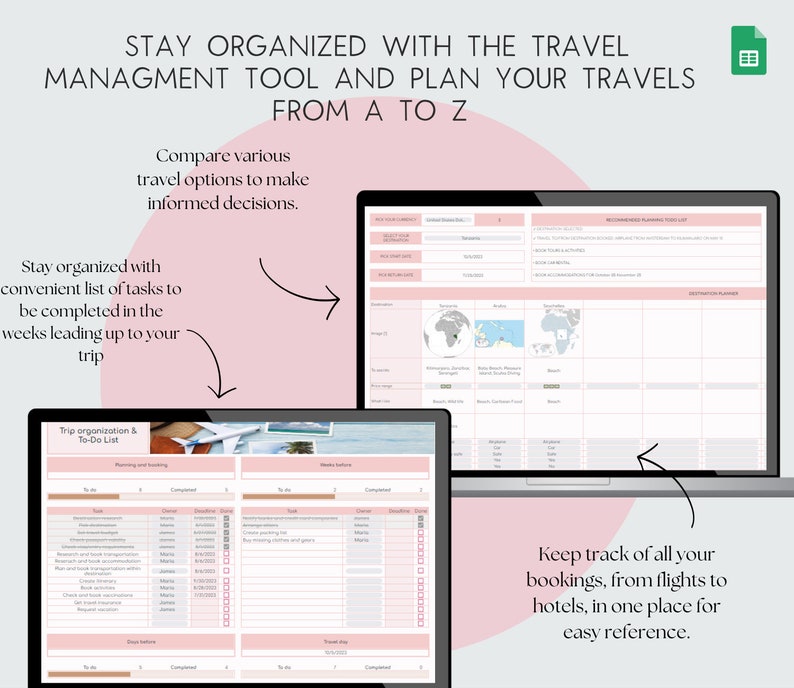 Travel Planner Spreadsheet Template Family Travel Spreadsheet Vacation planner Editable Travel Budget Spreadsheet Travel Checklist Travel Planner Spreadsheet Template Family Travel Spreadsheet Vacation planner Editable Travel Budget Spreadsheet Travel Checklist - Image 3
