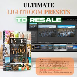 7500 Premium Lightroom Presets Mega Bundle Ideal for Personal Use or Online Business, Digital products for passive income