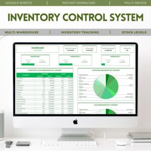 All-in-One Inventory Control System - Comprehensive Google Sheets Template for Inventory Management, Transactions and Reporting