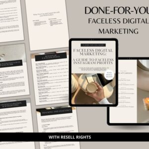 Faceless Digital Marketing Guide | Lead Magnet for Faceless Marketing | PLR Digital Products | Faceless Instagram