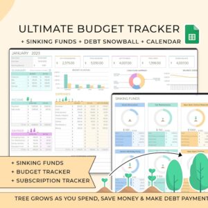 Ultimate Monthly Budget Spreadsheet, Google Sheets Budget Template Sheet, Digital Budget Financial Planner, Paycheck Budget Savings, Expense