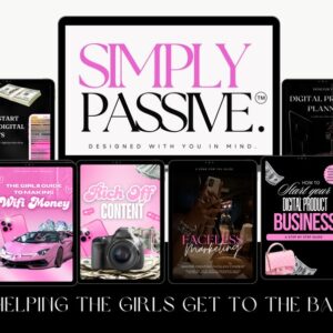 Simply Passive - Resell -Digital Marketing MRR Resell Course | Faceless Marketing | 6 DFY books l 15 Mockup templates Included