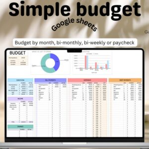 Budget Planner Google Sheet Monthly Budget Spreadsheet Paycheck Budget Template Simple Weekly Financial Planner Beginners Biweekly Budgeting