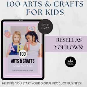 Kids Arts & Craft Ideas with Resell Rights, Done for you, PLR Parenting Blogger, Kids Crafts, Lead Magnet Bloggers, Content Planner, Canva