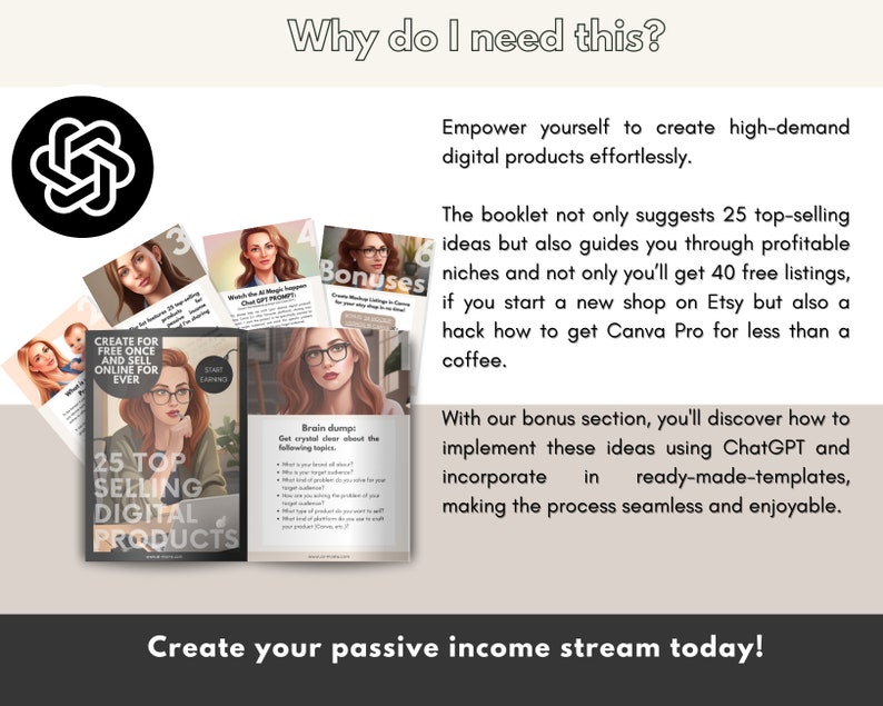 Discover 25 top-selling digital product ideas: Online Course with Templates, Hacks, and Chat GPT Guidance for Moms Seeking Passive Income Discover 25 top-selling digital product ideas: Online Course with Templates, Hacks, and Chat GPT Guidance for Moms Seeking Passive Income - Image 3