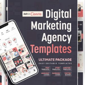 Instagram Templates for Digital Marketing Agencies, Digital Marketing Templates, Business Marketing Templates, Instagram, Ultimate Package,