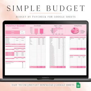 Budget by Paycheck Spreadsheet, Paycheck Budget Spreadsheet, Financial Planner, Monthly Budget Planner, Google Sheets Budget Template