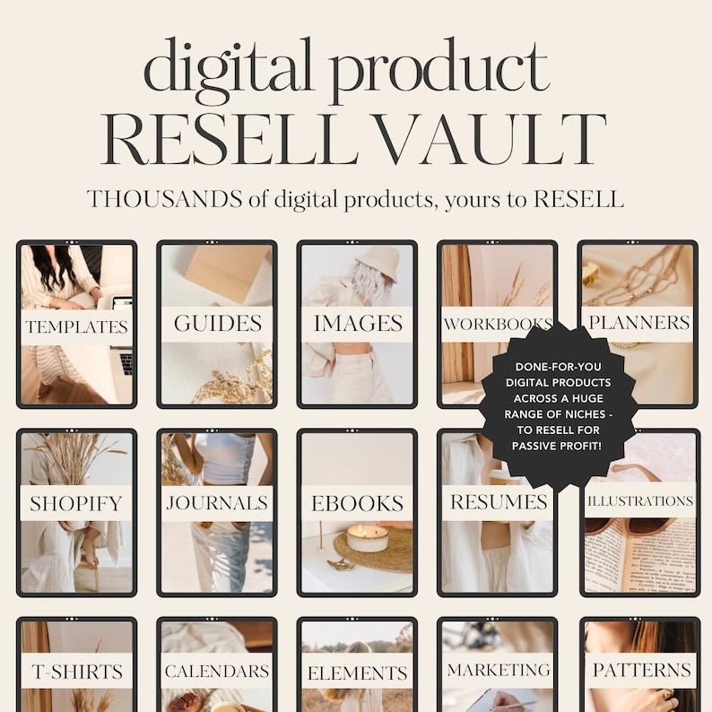 Digital Product Resell Vault | Thousands of Done-For-You Digital Products | Passive Income | Master Resell + Private Label Rights MRR & PLR