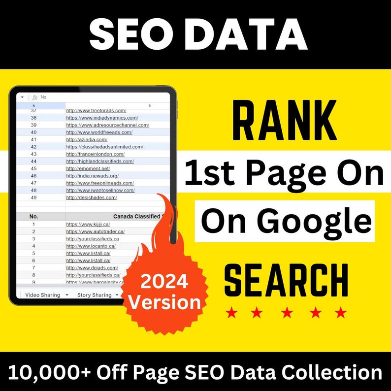 Rank Website 1st Page On Google | SEO Data | 10,000+ SEO data Collection | Backlinks,Viral Website, High-Quality SEO Data, Digital Marketing