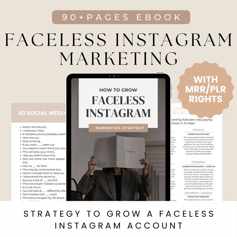 PLR Ebook PLR Digital Product Master Resell Rights Faceless Digital Marketing PLR Templates Passive income Ebook Faceless instagram