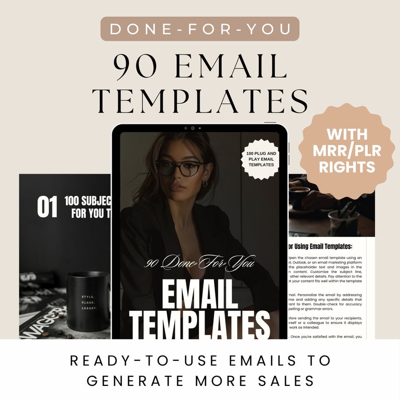 Master Resell Rights Email Templates PLR Digital Product Ebooks mrr Digital Marketing PLR Template Done for you templates make money online