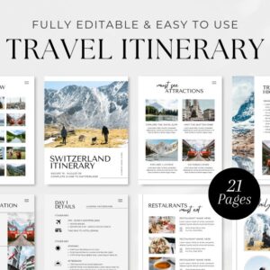 Editable Travel Itinerary Template | Trip Itinerary | Printable Travel Guide | Travel Agent Planner | Holiday Honeymoon Vacation Planner