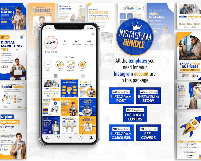Digital Marketing Agency Full Branding Package Template, DIY Branding Kit, All-In-One Bundle, 2000+ Templates, Business Marketing Templates Digital Marketing Agency Full Branding Package Template, DIY Branding Kit, All-In-One Bundle, 2000+ Templates, Business Marketing Templates - Image 4
