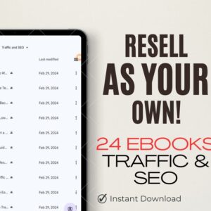 MRR PLR SEO Ebooks: 24 Titles for Resell or Personal Use Master Resell Rights Private Label Rights Digital Product Bundle Copyright Free
