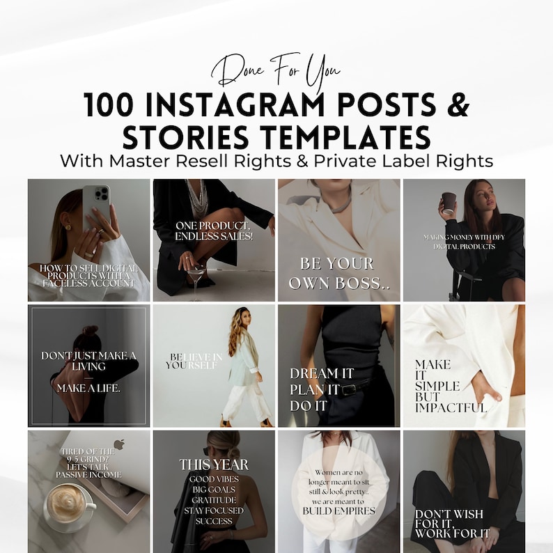 Instagram Templates For Faceless Digital Marketing and Digital Products | Instagram Post | Master Resell Rights MRR & Private Label Rights.