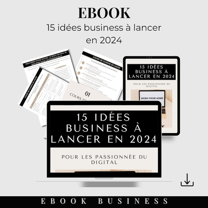 15 business ideas to launch in 2024, 90-page EBOOK for digital enthusiasts, Beginner entrepreneur, startup, side business