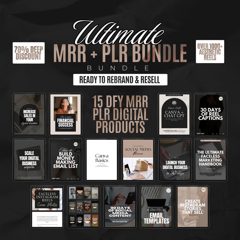 Faceless Content Bank With MRR Faceless Digital Marketer MRR Guide PLR Faceless Starter Kit Done For You Master Resell Rights Education