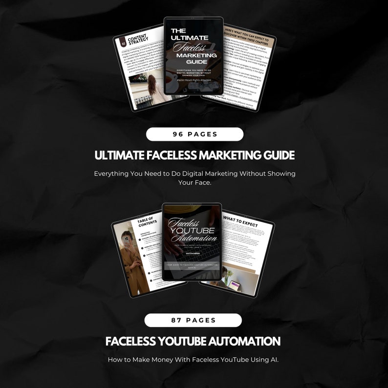 Ultimate Faceless Marketing Bundle With MRR Faceless Digital Marketer MRR Guide PLR Faceless Starter Kit Master Resell Rights Education Ultimate Faceless Marketing Bundle With MRR Faceless Digital Marketer MRR Guide PLR Faceless Starter Kit Master Resell Rights Education - Image 2