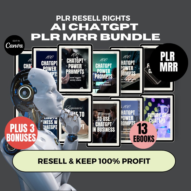 Ai Prompt eBook Template PLR MRR, Chat GPT Plr Private Label Rights Master Resell Rights, ChatGPT Mastery for Small Business, Digital Guides