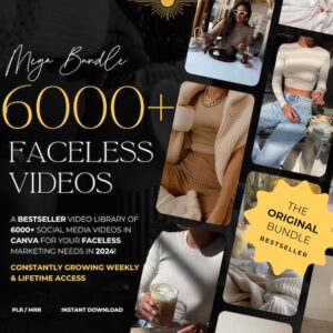 6000+ Faceless Aesthetic Videos for Instagram Reels, Minimalist Faceless Digital Marketing Videos With Master Resell Rights, MRR/PLR, Canva