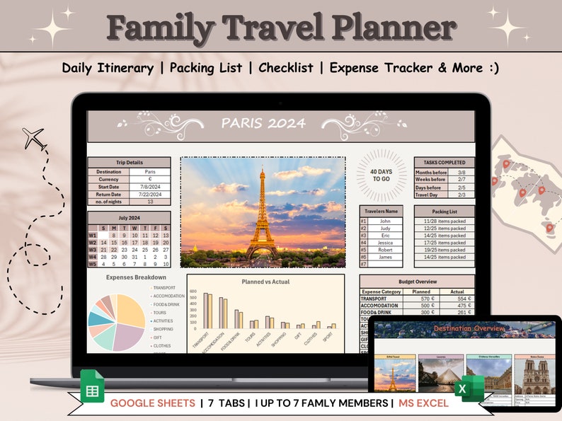 Excel Travel Planner Google Sheets Trip Planner Travel Itinerary Travel Essentials Travel Checklist Vacation Planner Packing List Holiday Excel Travel Planner Google Sheets Trip Planner Travel Itinerary Travel Essentials Travel Checklist Vacation Planner Packing List Holiday