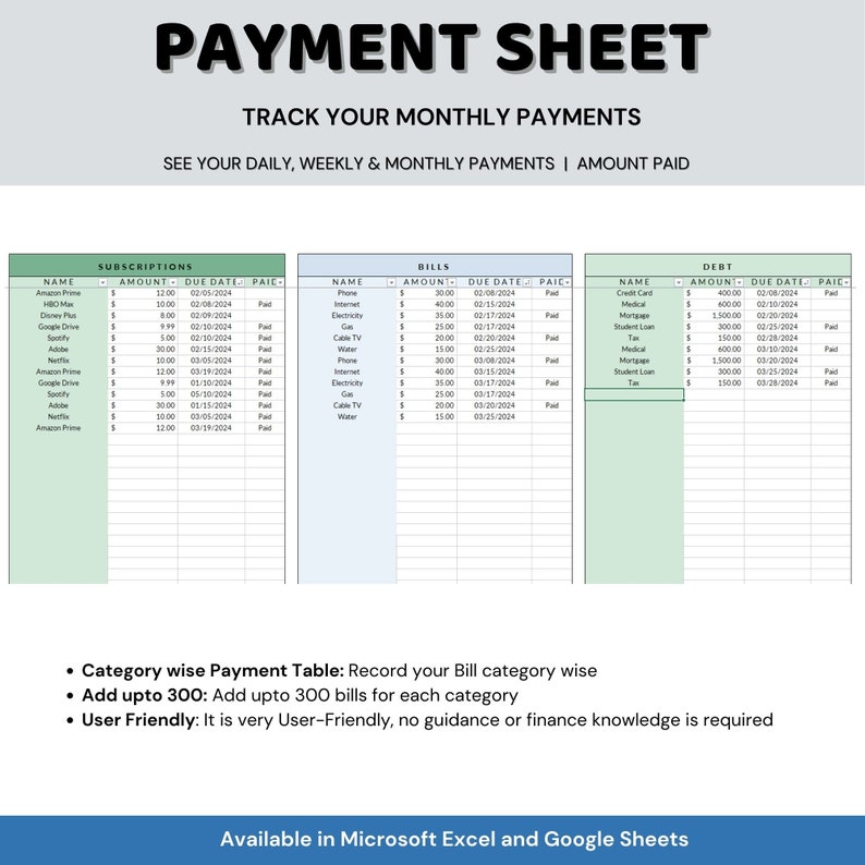 bill Calendar tracker Spreadsheet Monthly Bill Planner Payment Dashboard editable calendar checklist Personal Finance google sheets bill Calendar tracker Spreadsheet Monthly Bill Planner Payment Dashboard editable calendar checklist Personal Finance google sheets - Image 4