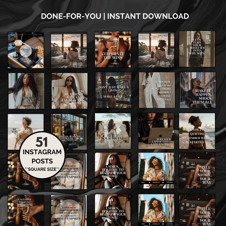 Melanin Faceless Instagram Posts Templates, Faceless Marketing, Master Resell Rights, Plr Products, Done For You Digital Products MRR DFY Melanin Faceless Instagram Posts Templates, Faceless Marketing, Master Resell Rights, Plr Products, Done For You Digital Products MRR DFY - Image 4