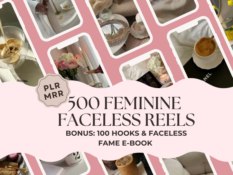 500 Feminine Faceless Reels Bundle, Faceless Marketing, Social Media Manager, Master Resell Rights, PLR Digital Products, Passive Income,MRR 500 Feminine Faceless Reels Bundle, Faceless Marketing, Social Media Manager, Master Resell Rights, PLR Digital Products, Passive Income,MRR