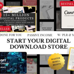 Done For You Digital Products Making Money Today PLR MRR Digital Products Bundle,Business Video Course,Passive income ,Master Resale Rights