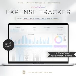 Expense Tracker for Google Sheets, Bill Tracker, Expenses Tracker Spreadsheet, Monthly Expenses, Spending Budget Template.