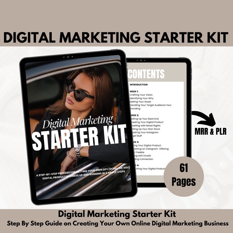 Digital Marketing Starter Kit | Digital Marketing Guide | MRR | PLR | How To Sell Online | Digital Product | Resell Rights | How To Guide