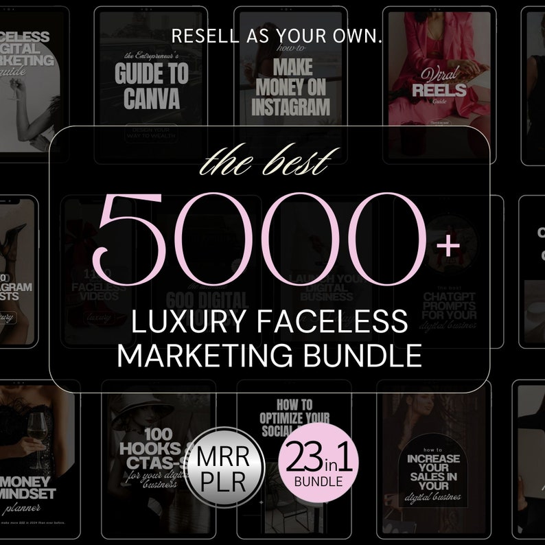 5000 MRR Faceless Digital Marketing Bundle | Faceless Digital Marketing | Faceless Marketing | Faceless Videos | Faceless Marketing Bundle