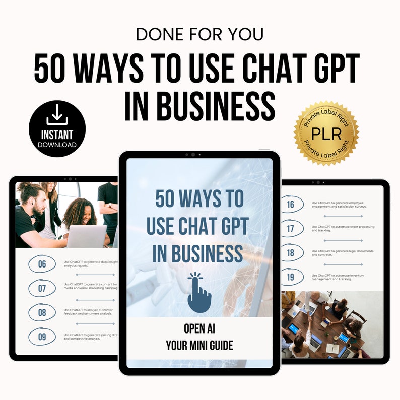 ChatGPT Small Business Guide with PLR Resell Rights, ChatGPT AI 50 Ways to Use ChatGPT, Passive Income, Digital Product Business, PLR ebook