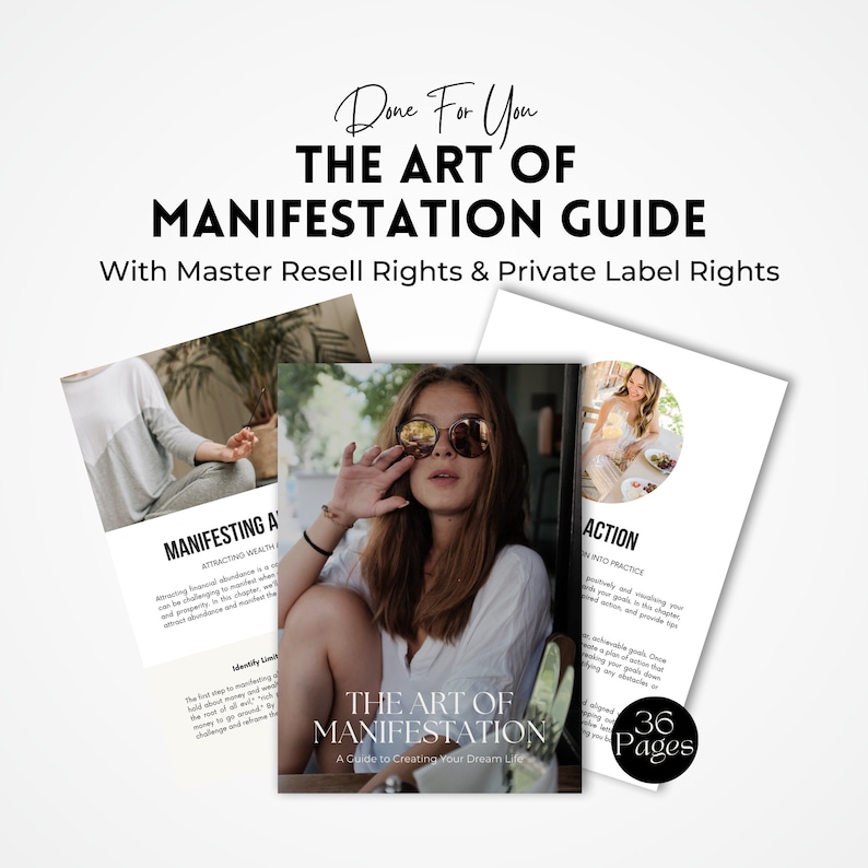 Manifestation Guide | Master Resell Rights MRR | Private Label Rights PLR | Self Improvement eBook | Coaching Resources | Canva Template.