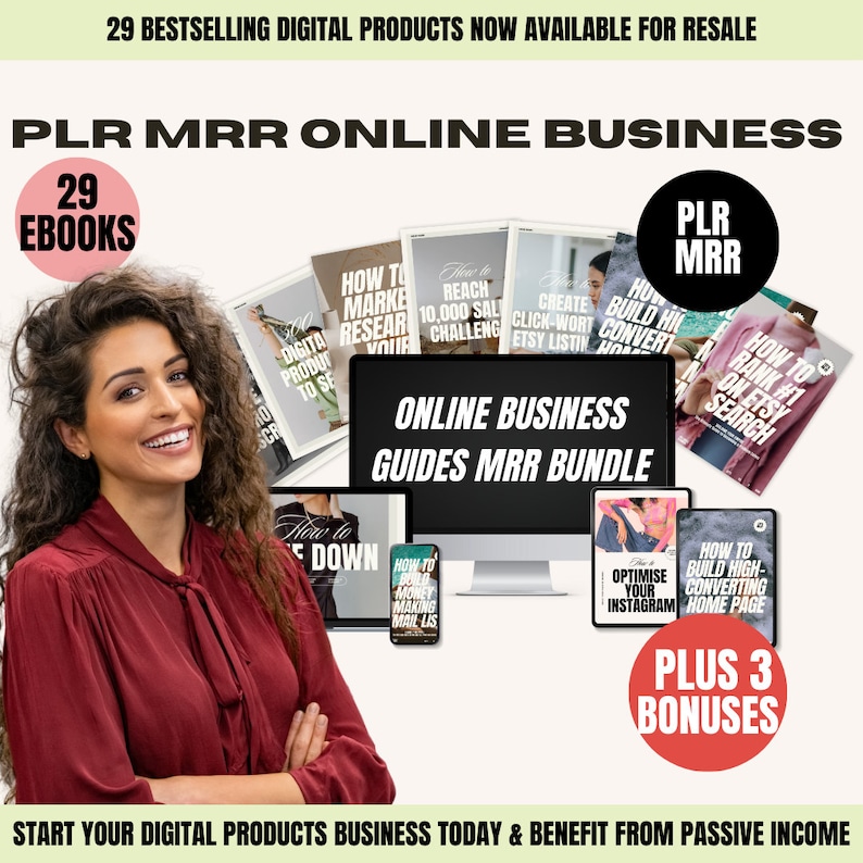 Digital Products Bundle Best Seller,  Digital Shop Bundle Kit Resell Rights,  PLR MRR Bundle, PLR Digital Products eBooks