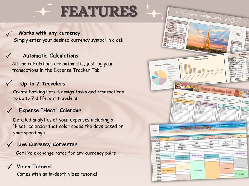 Excel Travel Planner Google Sheets Trip Planner Travel Itinerary Travel Essentials Travel Checklist Vacation Planner Packing List Holiday Excel Travel Planner Google Sheets Trip Planner Travel Itinerary Travel Essentials Travel Checklist Vacation Planner Packing List Holiday - Image 2