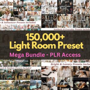 150,000+ Lightroom Mega Presets Bundle, Desktop Mobile Preset, with Master Resell Rights, PLR Private Label Rights, Best Lightroom Bundle