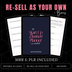 Start-Up Business Workbook MRR, master resell rights, private label rights, plr ebook, PLR digital products, , DFY ebook