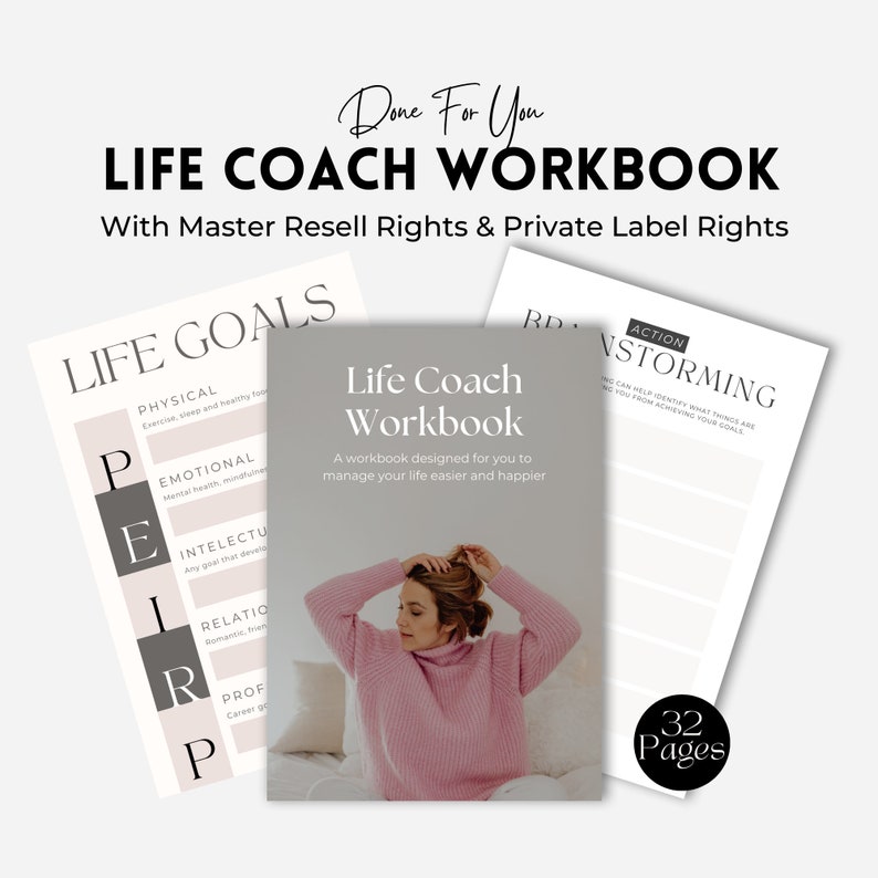 Master Resell Rights Coaching Life and Business | Life Coach Workbook | Coaching Template | Canva Templates | PLR Digital Products.