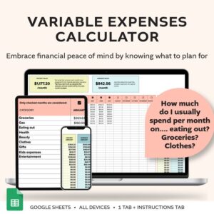 Variable expenses Calculator. Accurately estimate your variable expenses budget.
