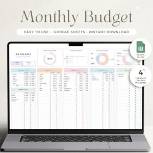 Monthly Budget Spreadsheet Google Sheets Monthly Budget Planner Bill Tracker Google Sheets Budget Template Income Tracker Debt Snowball